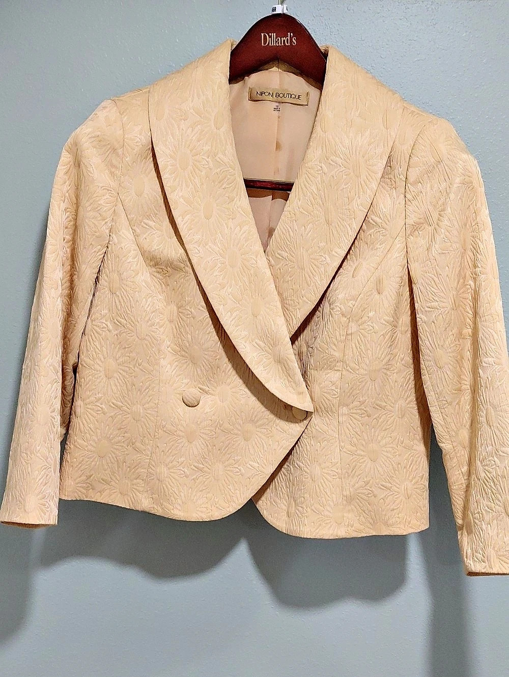 Nipon Boutique Floral Jacquard Blazer Size 10 Like New